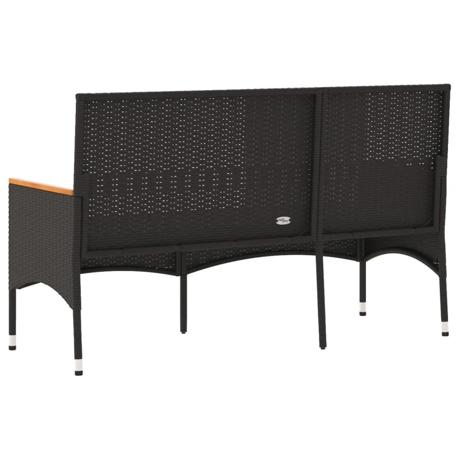 vidaXL Sitzbank Garten 3-Sitzer Schwarz Rattan mit Kissen kaufen bei OBI