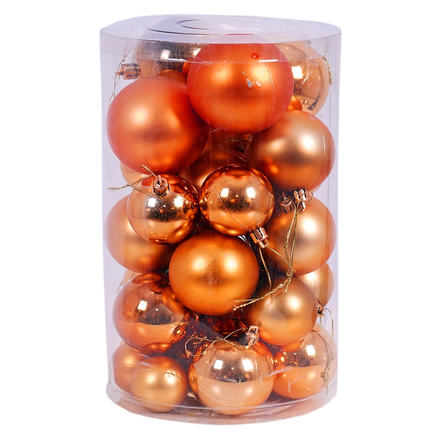 Mojawo 30tlg Christbaumkugeln Weihnachtskugeln Schmuckkugeln Baumschmuck Orange 4 5 6 7cm