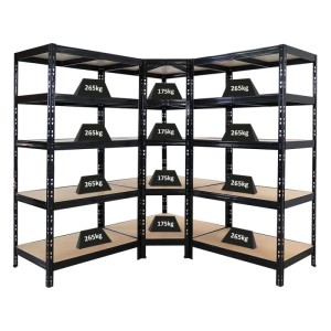 PROREGAL Mega Deal Tiger Black 1x Eckregal + 2X Schwerlastregal 180x90x60cm Schwarz Mit Fachlasten 175 + 265 kg Eckregal