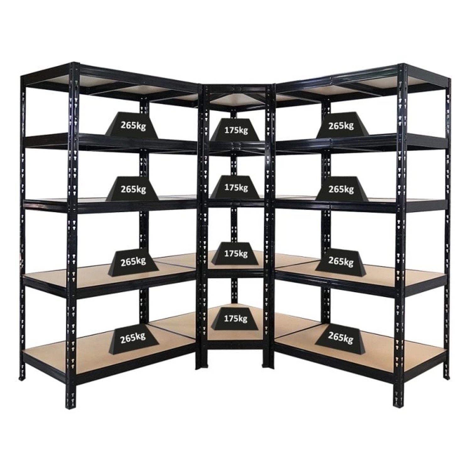 PROREGAL Mega Deal Tiger Black 1x Eckregal + 2X Schwerlastregal 180x90x60cm günstig online kaufen