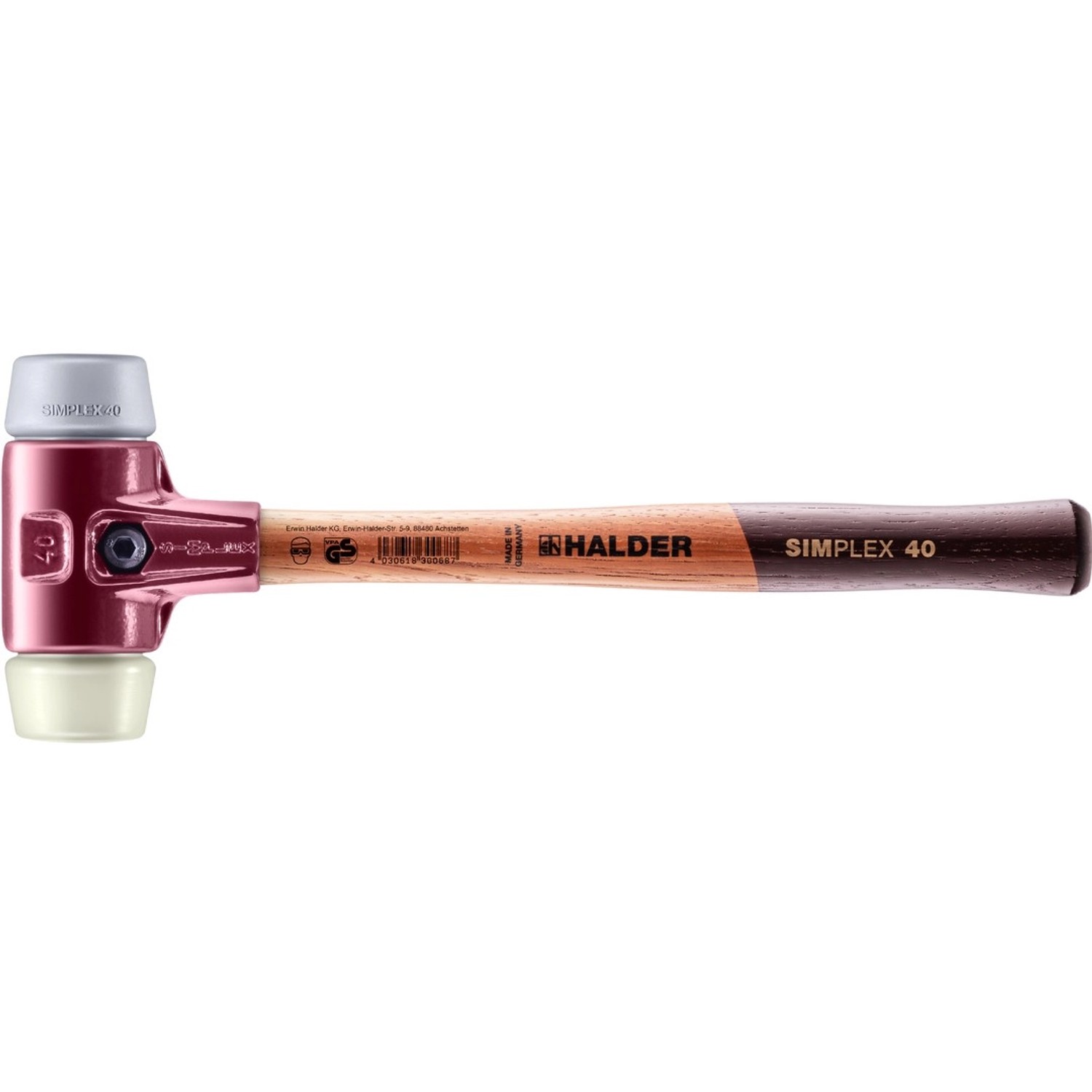 Halder Simplex Schonhammer Ø 40 mm TPE-mid Grau   Nylon mit Tempergussgehäu günstig online kaufen