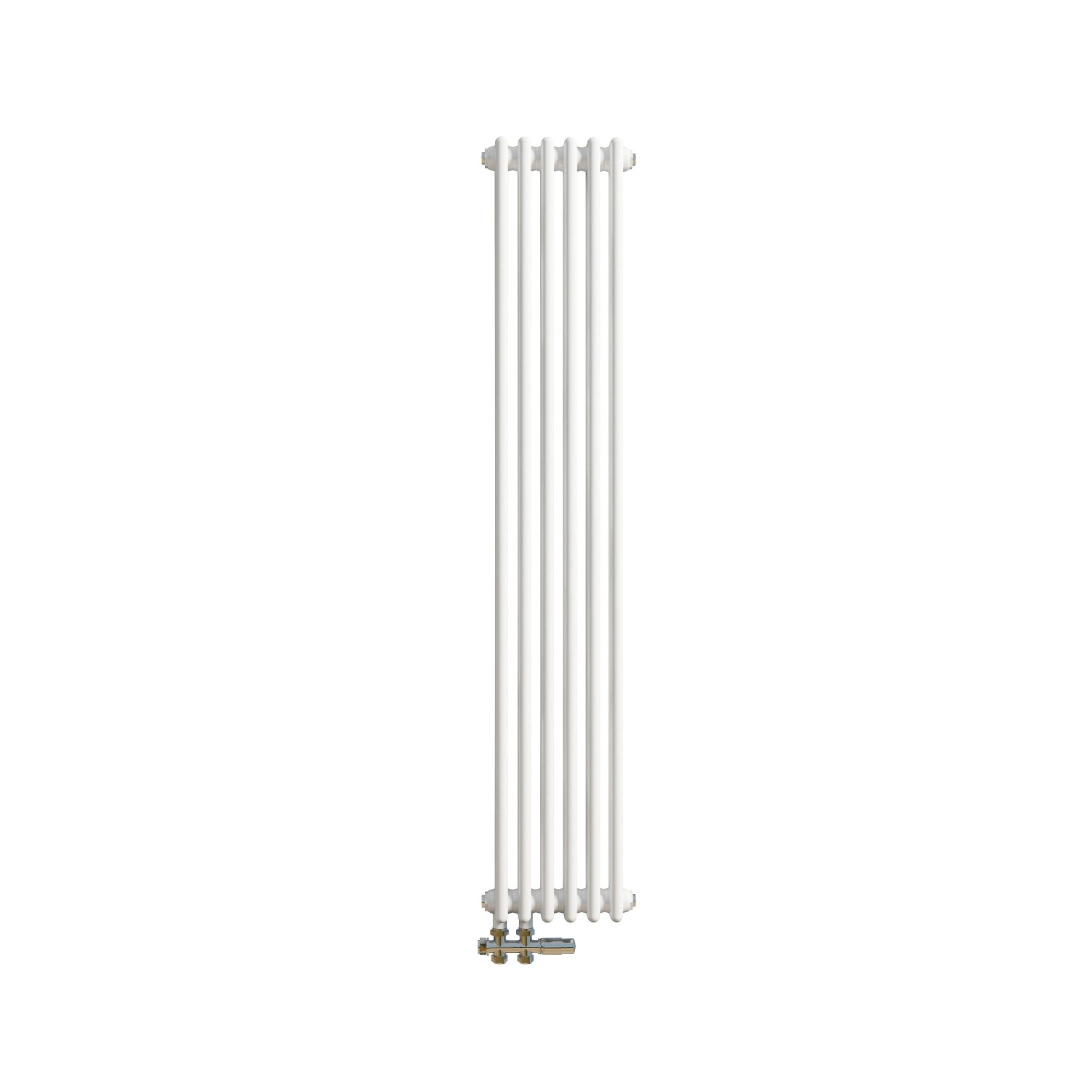 Duschparadies 2 Säulen Traditioneller Heizkörper in Gusseisen-Optik 1500x290mm 756W für Warmwasserbetrieb Weiß