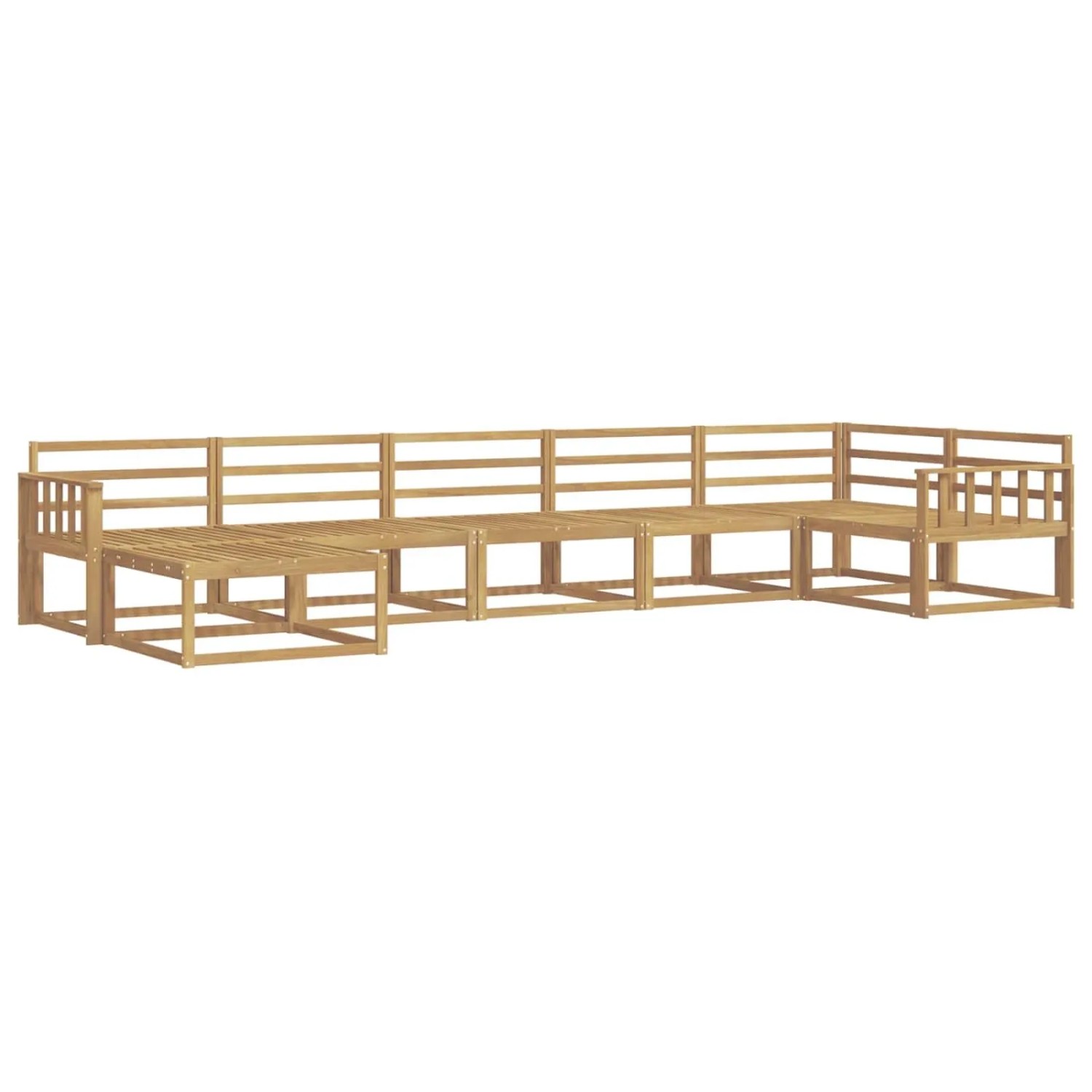 vidaXL Outdoor-Sofagarnitur 7 Stk Weiß Massivholz Akazie 3386753