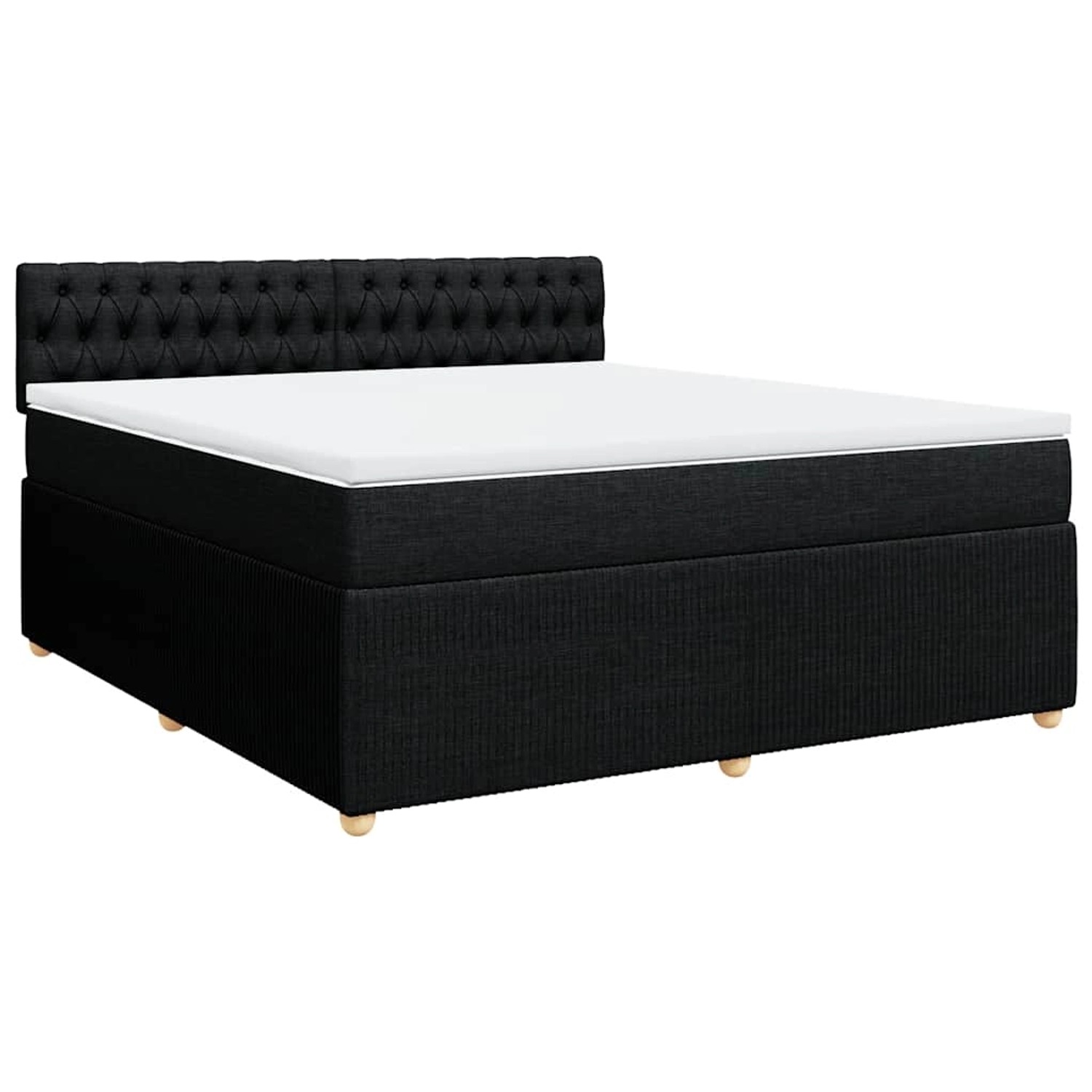 vidaXL Boxspringbett mit Matratze Schwarz 180x200 cm Stoff 3287544 günstig online kaufen