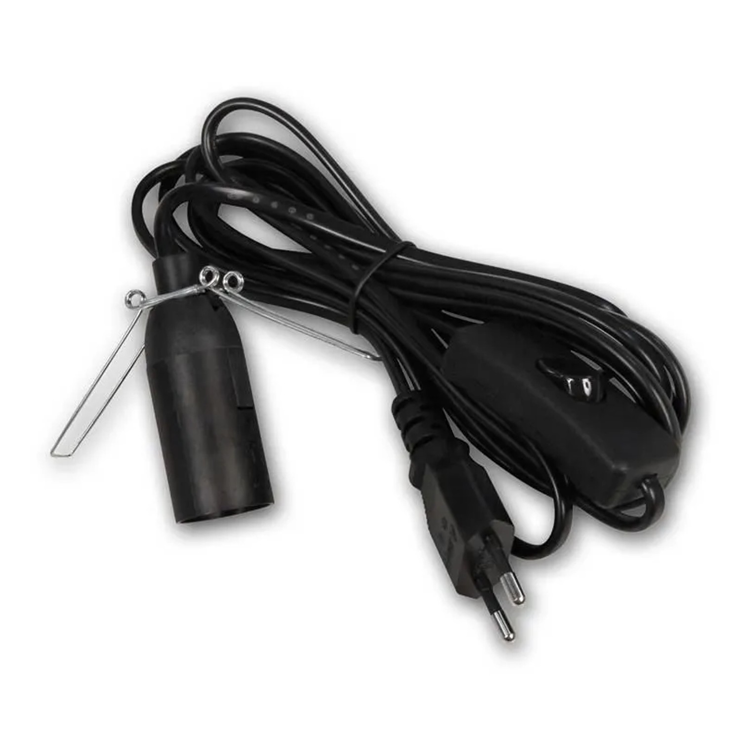 McShine Euro-Netzkabel Schwarz 35m Schnurschalter & E14 Fassung