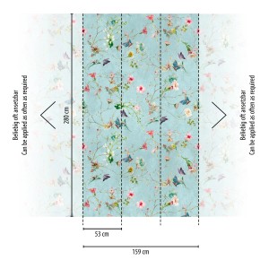 AS-Creation Vlies Fototapete mit Blütenmuster in Türkis. Wanddeko für Wohnraum.