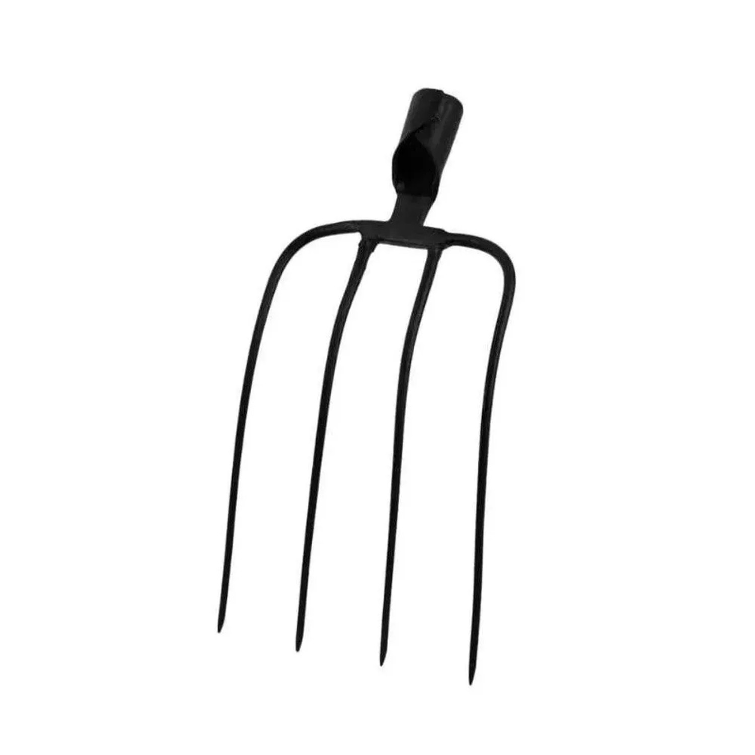 Schwarze geschmiedete Galaflor Dunggabel aus Stahl mit 4 Zinken, ohne Stiel. Für Garten & Stall.