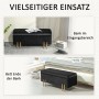 HOMCOM Sitzbank mit Stauraum, schwarzer Samt, Holzfüße, vielseitig einsetzbar.