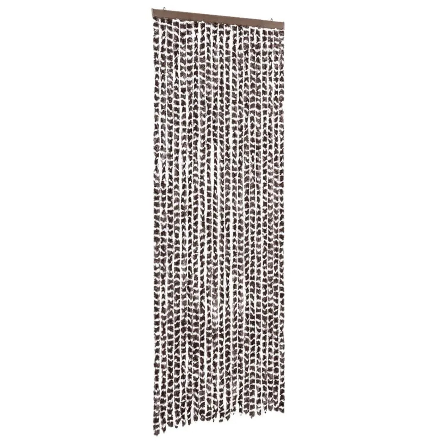 vidaXL Fliegenvorhang Braun und Weiß 90x200 cm Chenille 377392