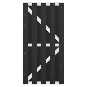 GartenLand Bretterzauntor Relax, 90x180 cm, WPC Anthrazit/Alu Silber. Gartentor für modernen Sichtschutz.