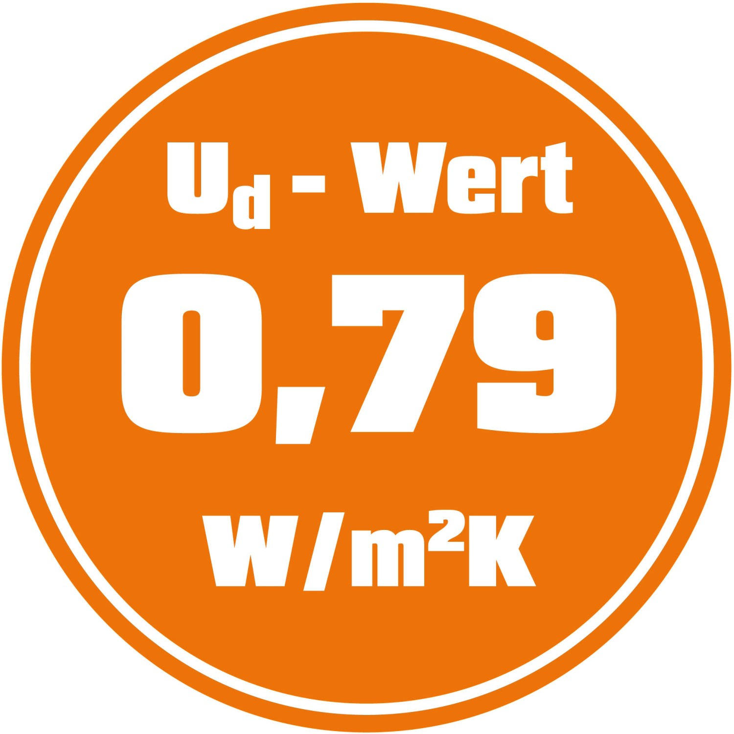 Ud-Wert 0,79 W/m²K der Splendoor Sicherheits-Haustür für hohe Wärmedämmung.