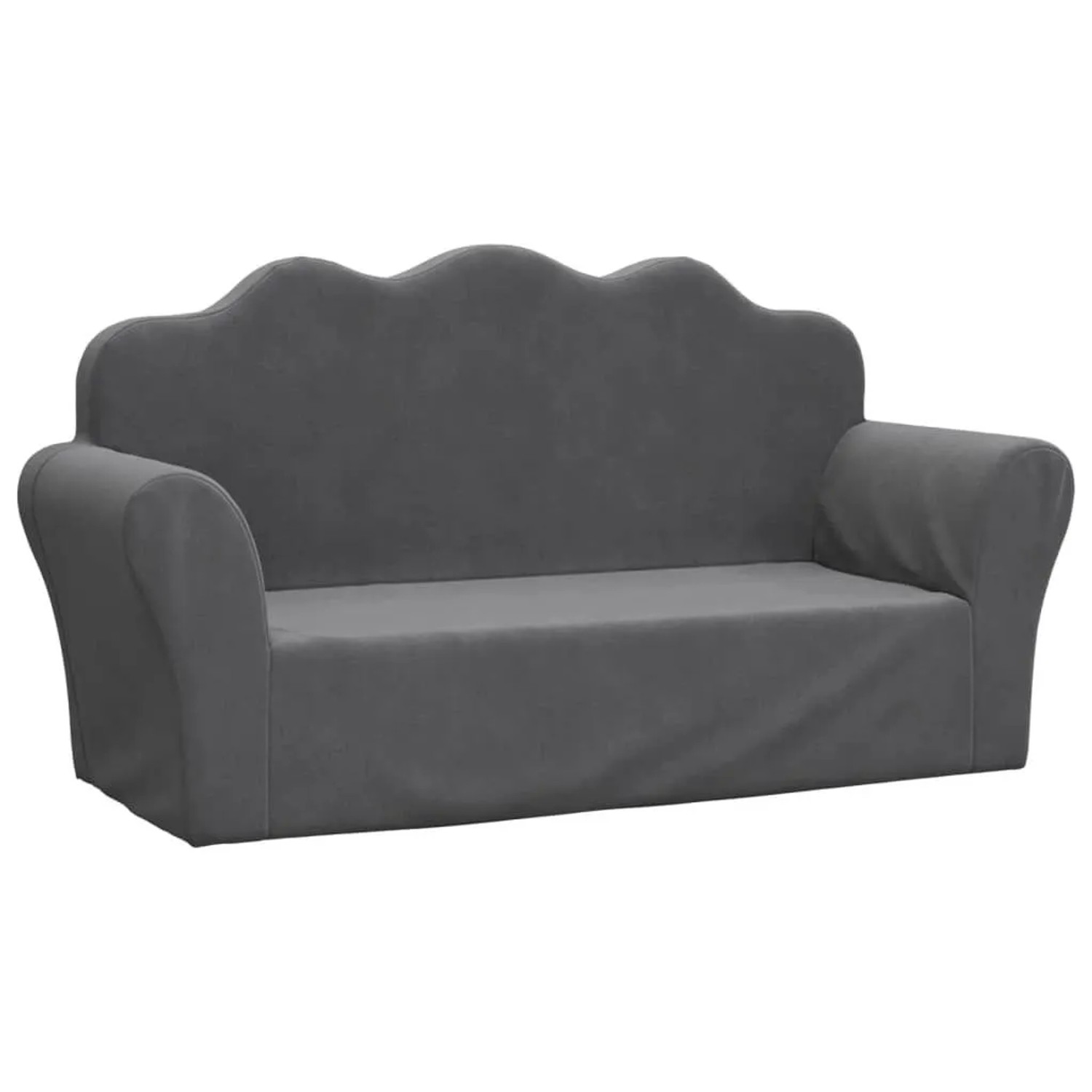 vidaXL Kindersofa 2-Sitzer Anthrazit Weich Plüsch 357048