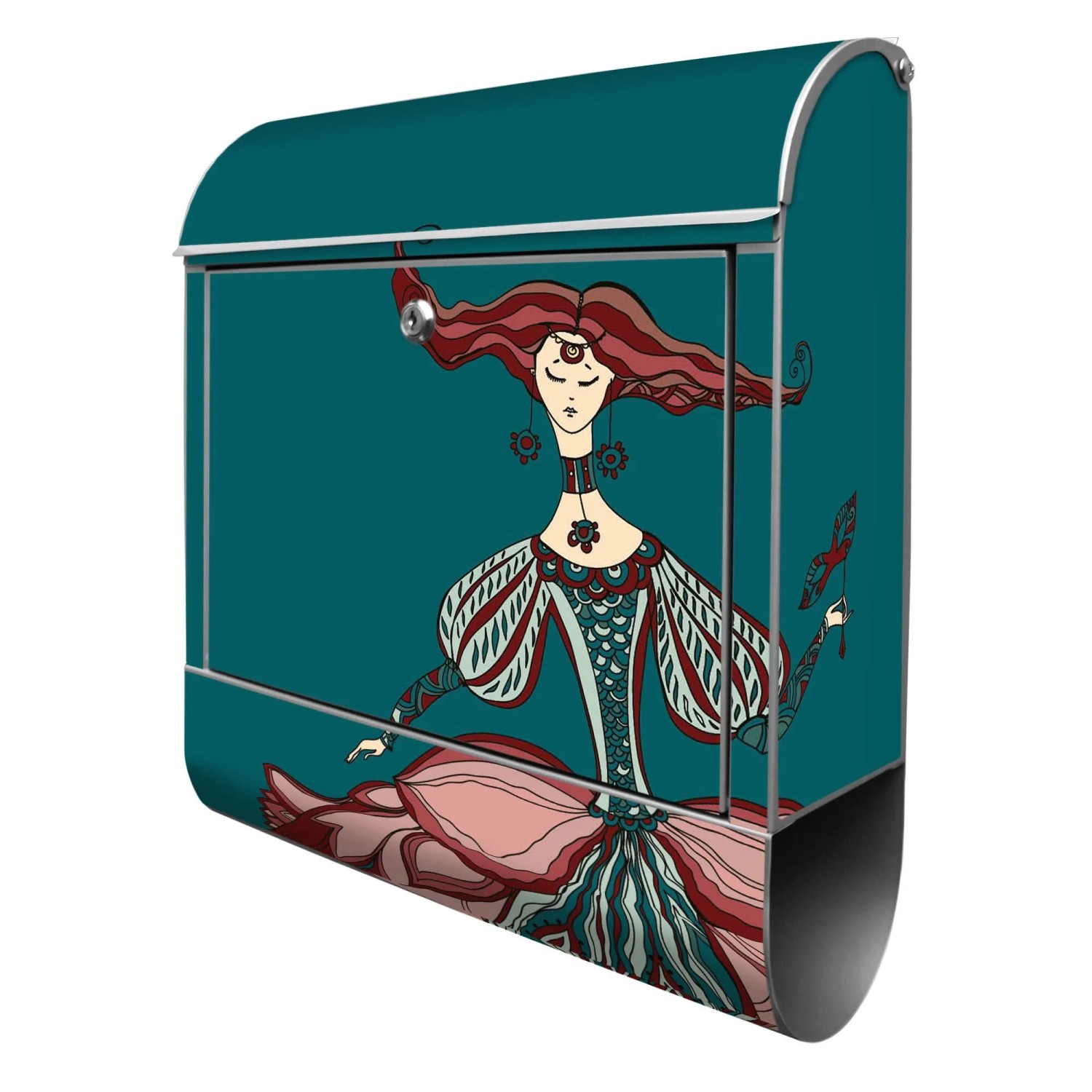 Banjado Design Briefkasten Silber Pulverbeschichtet 39x47x14cm 2 Schlüssel günstig online kaufen