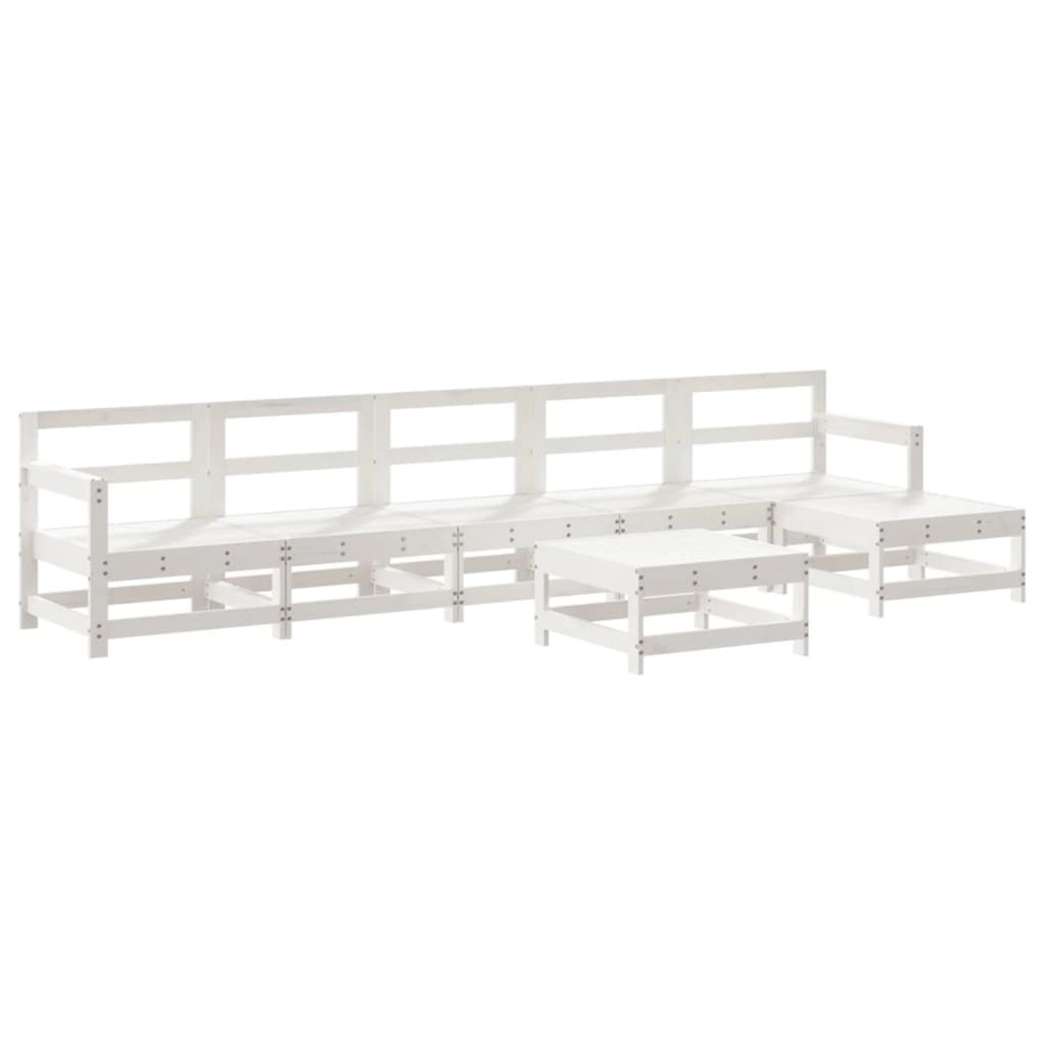 vidaXL 7-Tlg Garten-Lounge-Set Weiß Massivholz Kiefer 3186425 günstig online kaufen