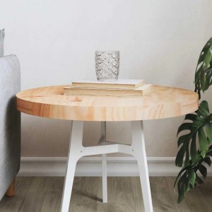 Runde vidaXL Tischplatte aus Kiefernholz, Ø50cm, für Beistelltisch oder DIY Möbelbau.