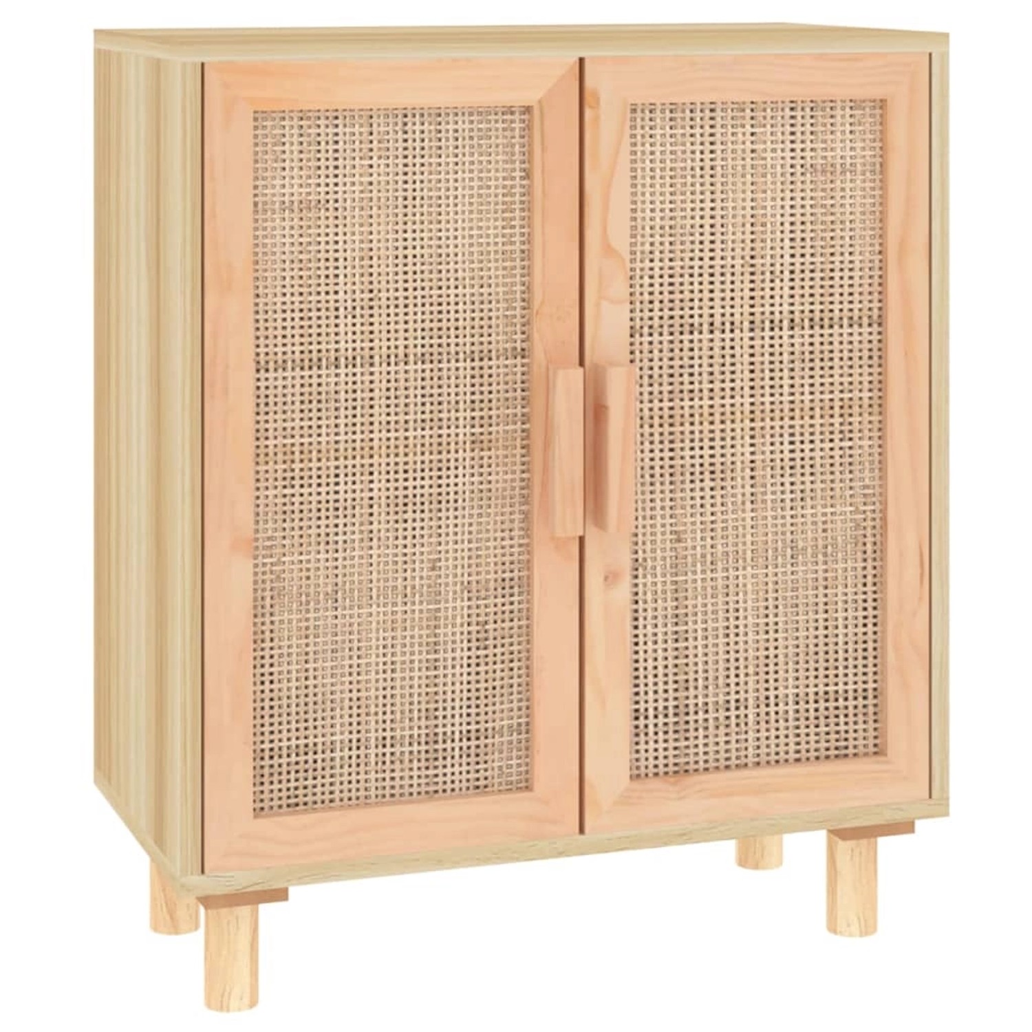 vidaXL Sideboard Braun 60x30x70 cm Massivholz Kiefer und Natur-Rattan 34563 günstig online kaufen