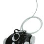 Interline Poolroboter Jellyfish 5220, ein schwarzer Poolreiniger mit Rädern und Kabel.