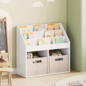 vidaXL Kinderregal Hochglanz Weiß 72,5 x 29,5 x 69 cm Holzwerkstoff 892383