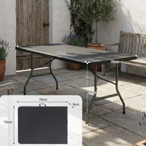 Sekey Klapptisch Campingtisch Klappbar Kunststoff 150cm Schwarz