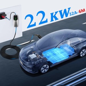 Junsun EV Ladegerät 22kw 6m Cable Smart App Type 2 3-phasig 6-32A