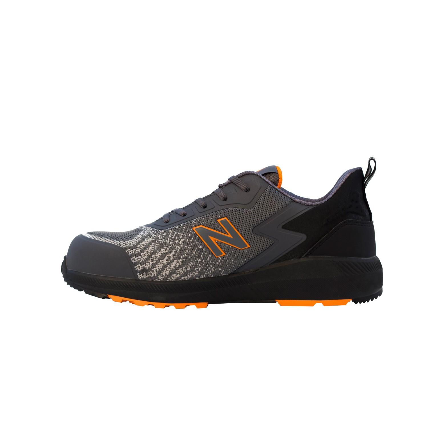 New Balance Sicherheitsschuh Speedware, grau-orange, Größe 40, mit rutschhemmender Sohle und Zehenkappe.