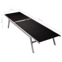 Schwarze vidaXL Sonnenliege aus Stahl und Textilene, ideal für Garten und Camping.