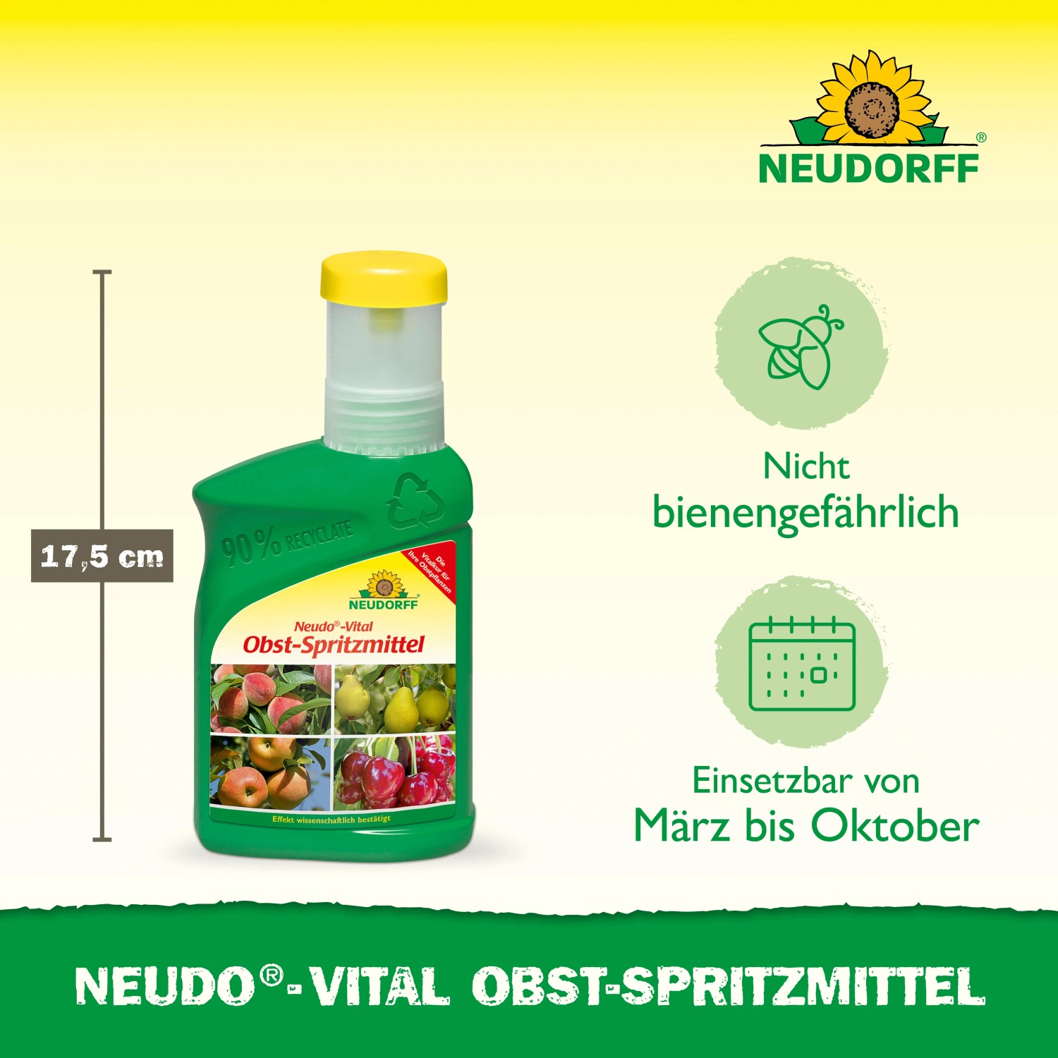 Neudorff Neudo-Vital Obst-Spritzmittel, 250ml Flasche. Pflanzenstärkung für gesundes Wachstum.