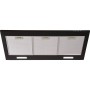 Respekta Kaminhaube Karena 90 cm, schwarz, mit LED-Beleuchtung und drei Metall-Fettfiltern.