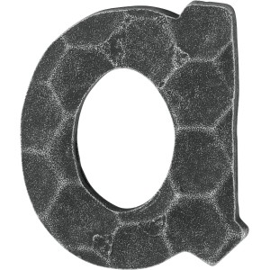 Schwarzer, verzinkter Buchstabe A von AnsaPro. Rustikale Hausnummer aus Schmiedeeisen.