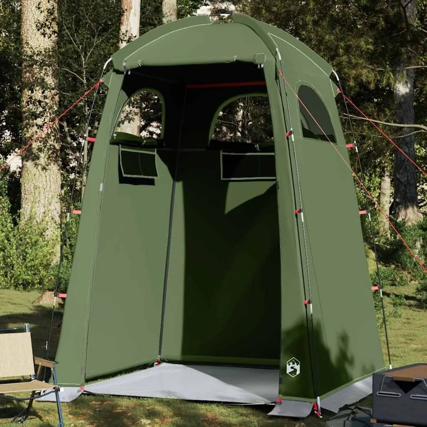 Olivgrünes vidaXL Duschzelt, wasserfest, für Camping & Outdoor.
