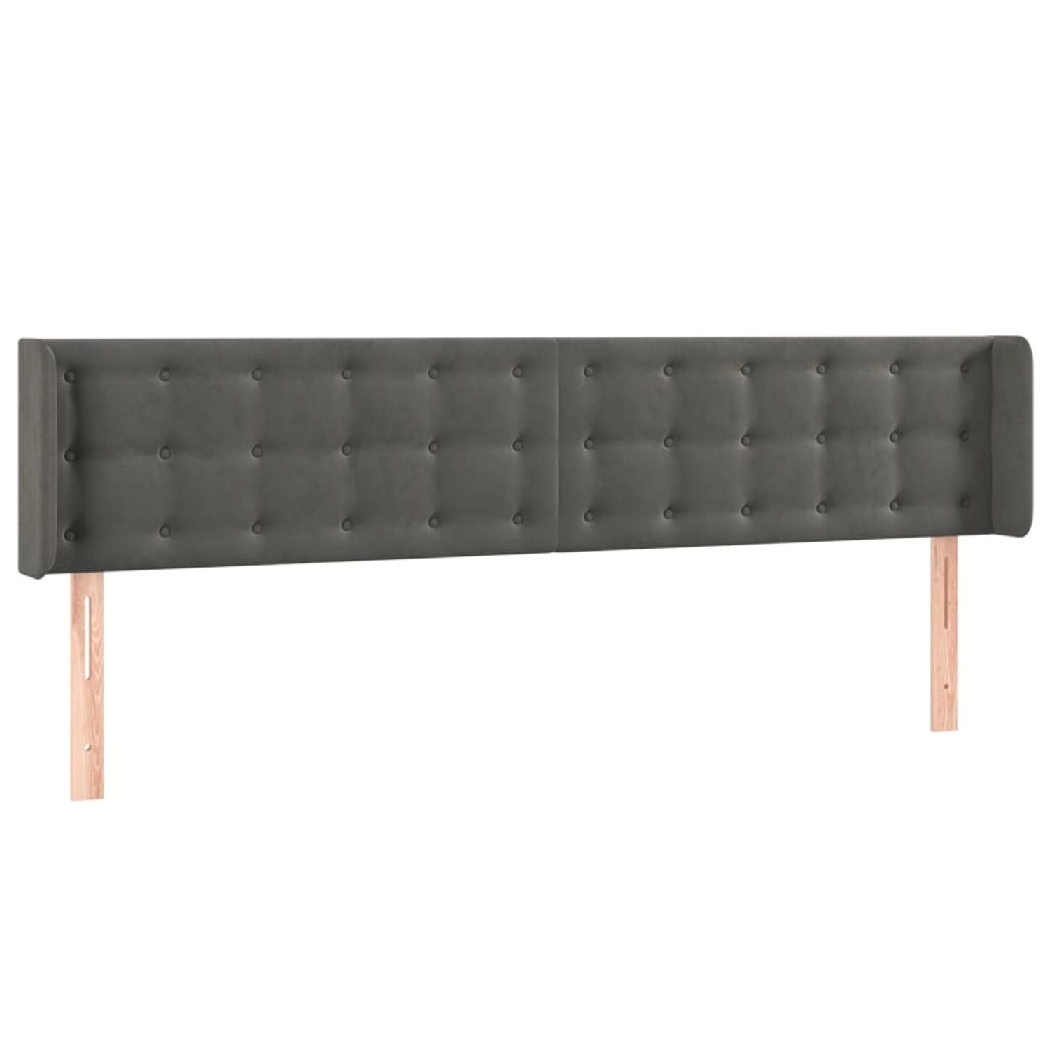 vidaXL LED Kopfteil Dunkelgrau 183x16x78/88 cm Samt 3123731