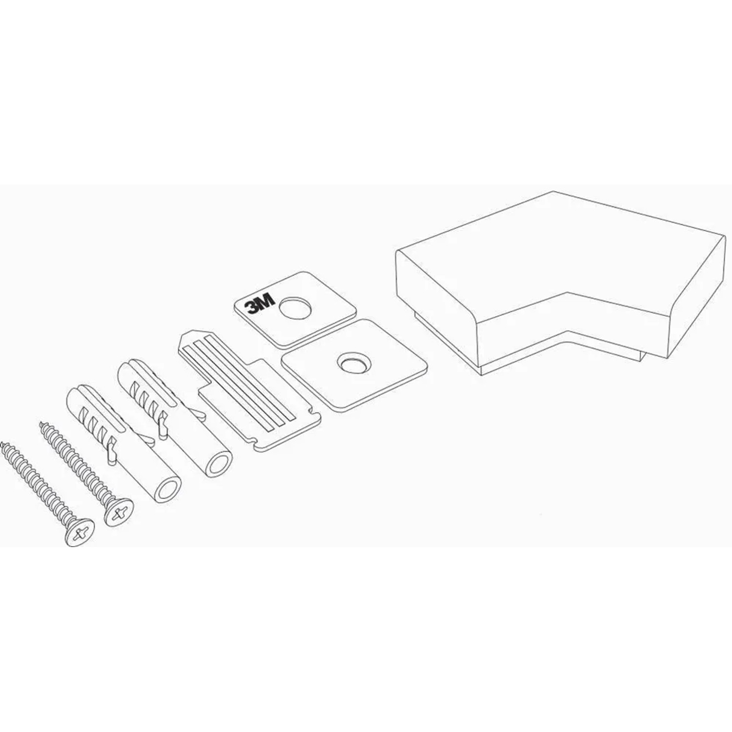 Trio Lines V-Verbinder für LED-Lichtsystem, 120 Grad Winkel, inkl. Montagezubehör.