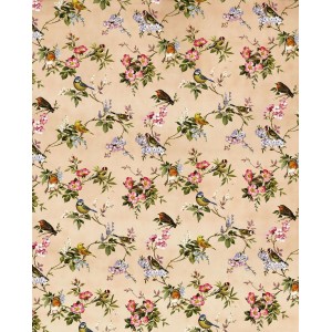 Fototapete mit Blumen- und Vogelmuster, Multicolor, 200x250 cm. Romantisches Design für Wohnräume.