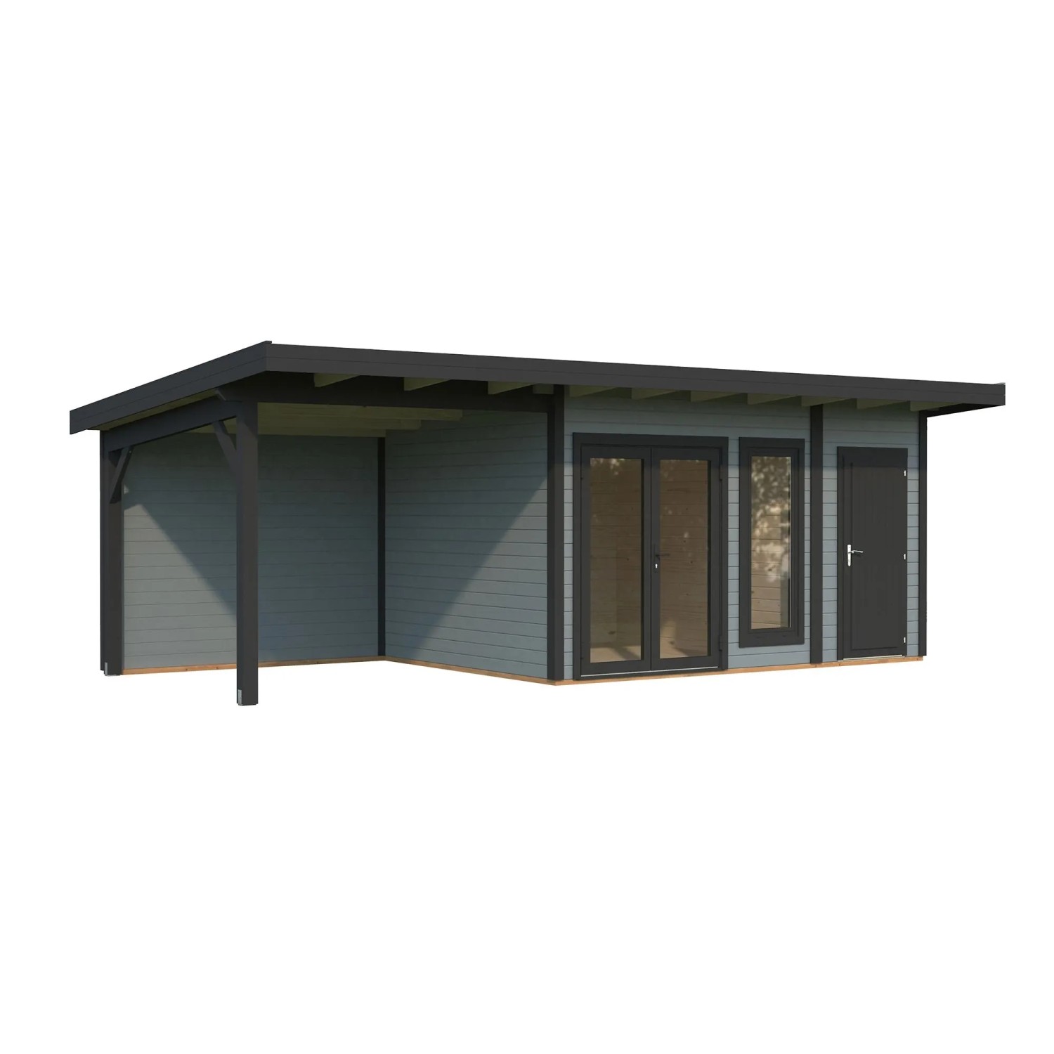 Palmako Holz-Gartenhaus Aurelia Pultdach Lackiert 739 cm x 300 cm 20,3 m²