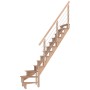 Dolle Raumspartreppe Lyon, Buche, mit Edelstahlgeländer, 1/4-gewendelt, Treppenbreite 65 cm.