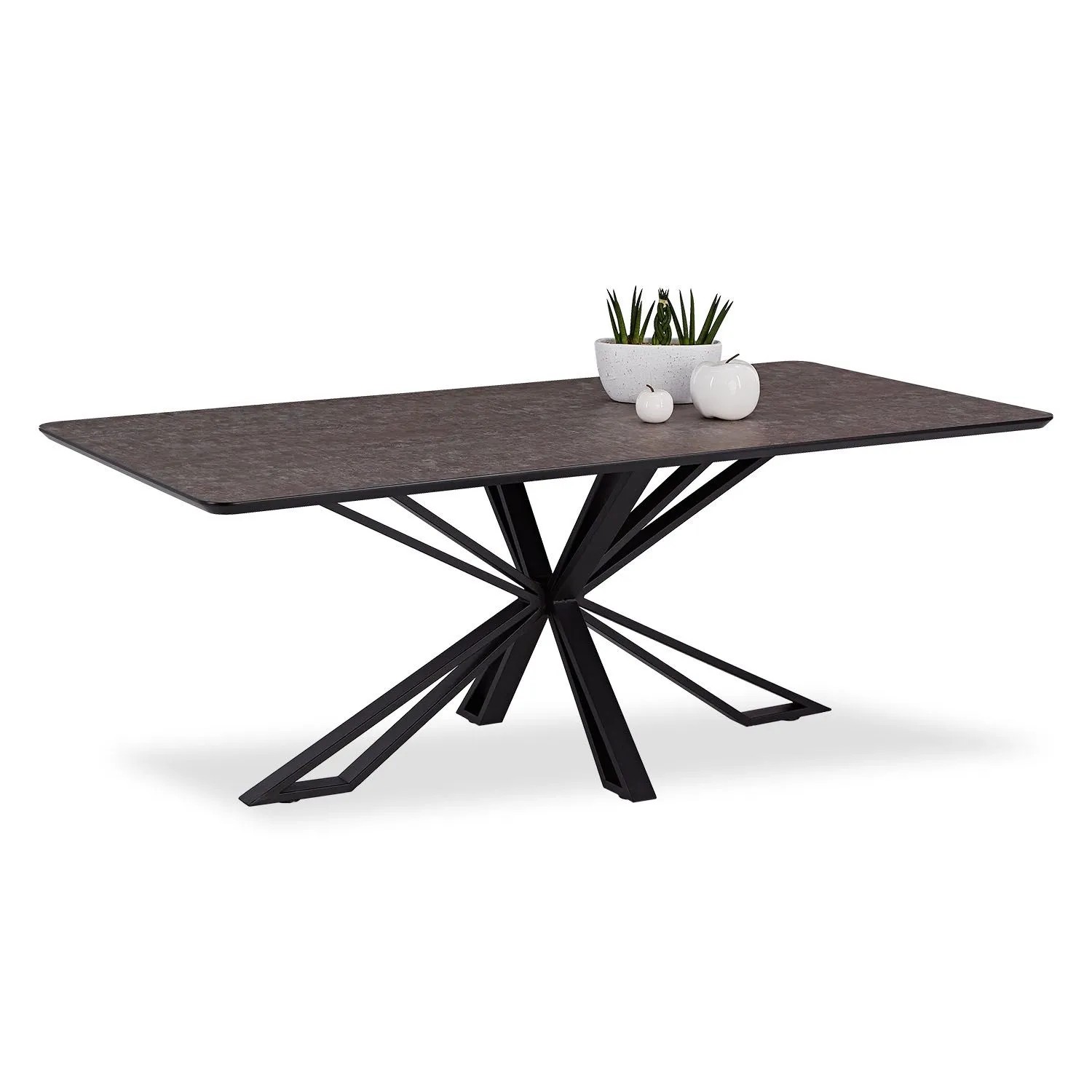 Homestyle4u Esstisch 200x100 Braun Schwarz Esszimmertisch 2846