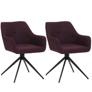 CHEFGASTRO Esszimmerstuhl 2er-Set 80x53x59cm Sitzhöhe 41cm Stoff/Textil Bordeaux