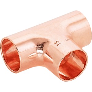 Löt-T-Stück aus Kupfer, 15 mm, für die Installation von Kupferrohren, 10 Stück.