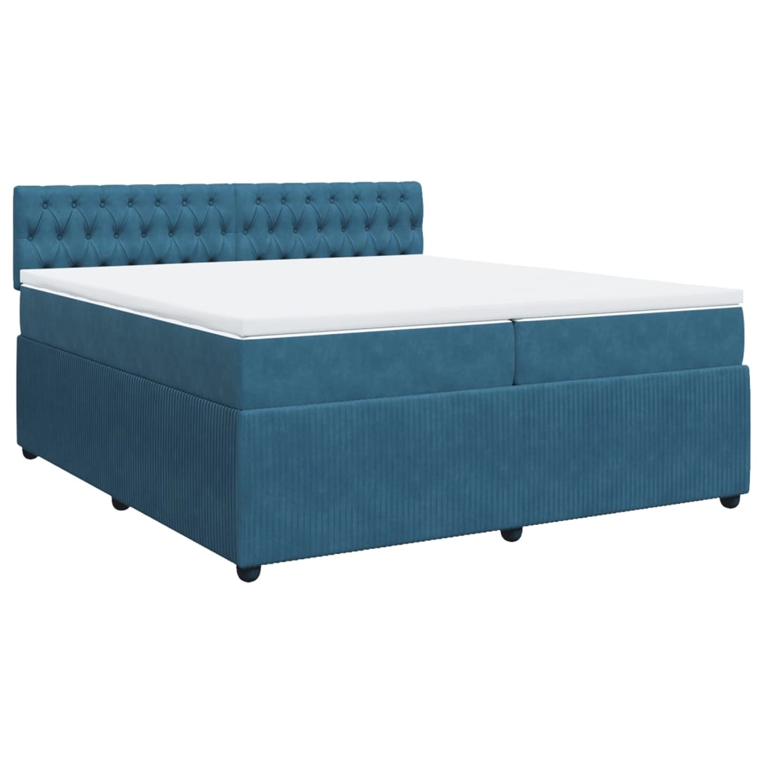 vidaXL Boxspringbett mit Matratze Blau 200x200 cm Samt2108182 günstig online kaufen
