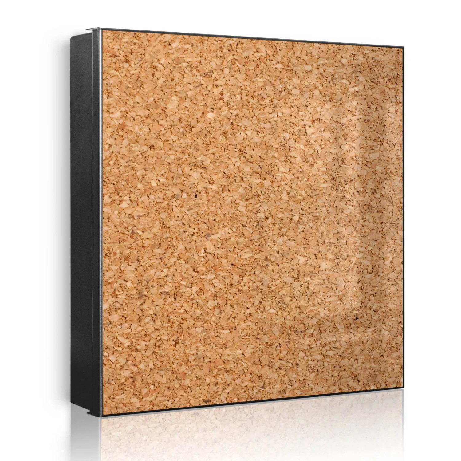 Banjado Großer Schlüsselkasten Metall 30x30cm Schwarz Scharnier Links 50 Haken Beschreibbar Magnetisch Motiv Kork