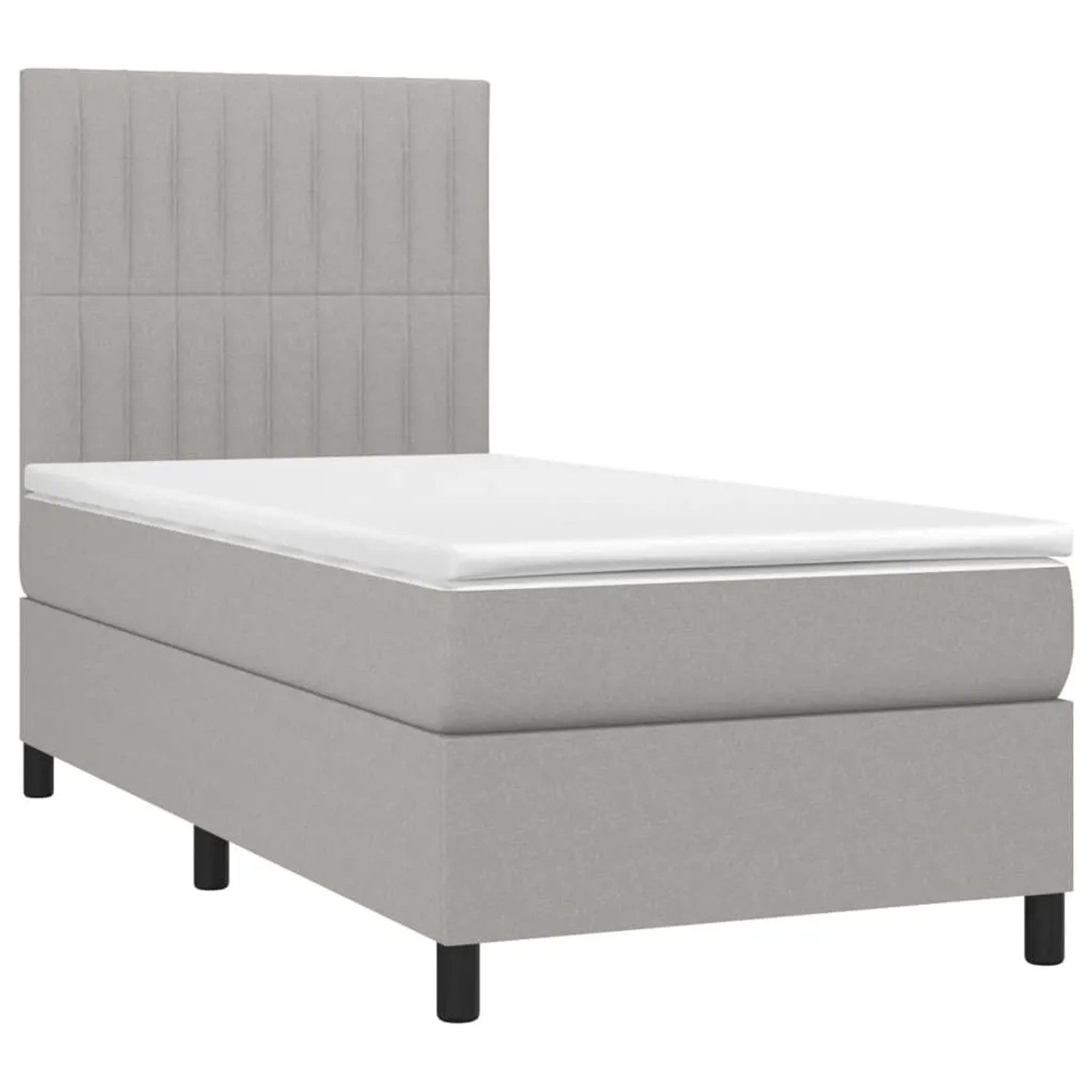 vidaXL Boxspringbett mit Matratze & LED Hellgrau 90x190 cm Stoff 3134997 günstig online kaufen