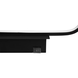 Detailaufnahme der schwarzen, matten Trio LED-Wandleuchte Gianni mit Schalter.