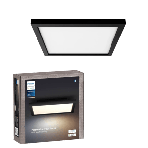 Philips Hue Aurelle White Ambiance LED-Panelleuchte, schwarz, 30x30 cm, mit Verpackung.