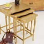Rust-Oleum Möbellack Metallisch Gold auf 3 Satztischen, Kreidefarbe für Antik-Effekt.