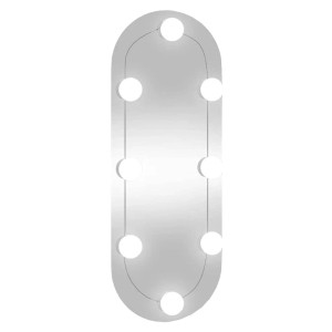 vidaXL Wandspiegel mit LED-Leuchten 20x50 cm Glas Oval 3189159