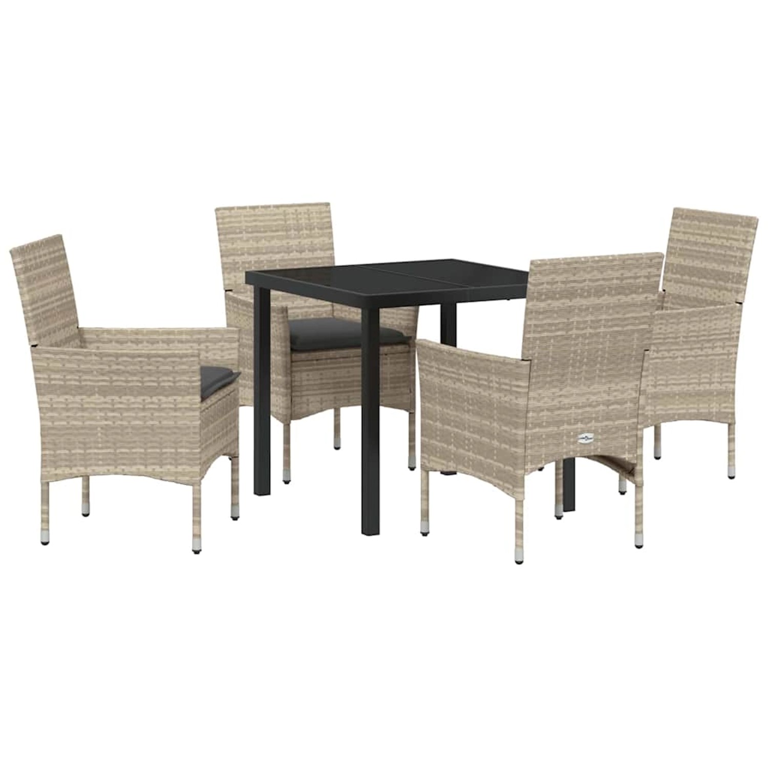 vidaXL Garten Essgruppe mit Kissen 5-Tlg Hellgrau Poly Rattan 3379808 günstig online kaufen