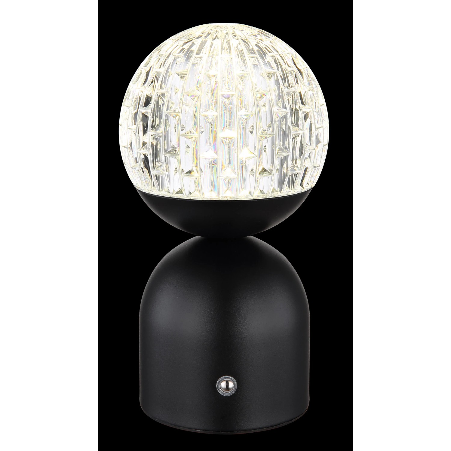 Globo Tischleuchte Julsy, schwarz matt, 20cm. LED-Tischlampe mit Kristall-Effekt.