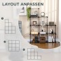 Schwarzes HOMCOM Regalsystem aus Stahldraht mit 9 Fächern und Layout-Optionen.