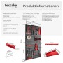 Tectake Werkzeuglochwand, 4-teilig mit Haken und Halterungen, schwarz-rot, zur Werkzeugaufbewahrung.