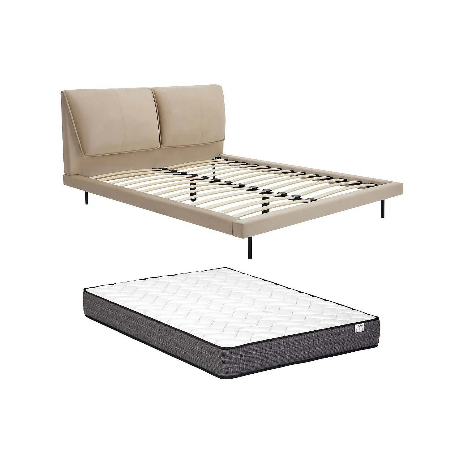 Vente-unique Bettrahmen Ibedia Taupe 161 cm